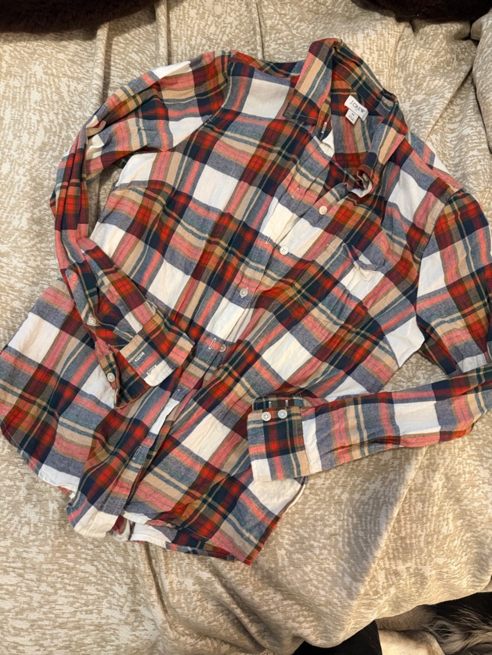 J.Crew Red and Blue Plaid Button-Up Shirt
